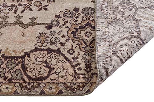 Tapis turc fait à la main vintage grand format marron ALLMODE - 3