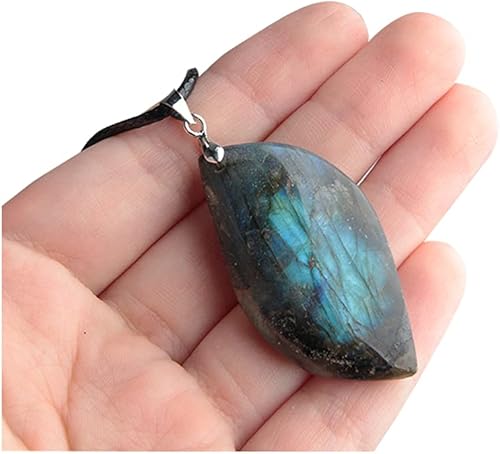 Acxico 1 collar curativo de piedra lunar de labradorita natural, regalo
