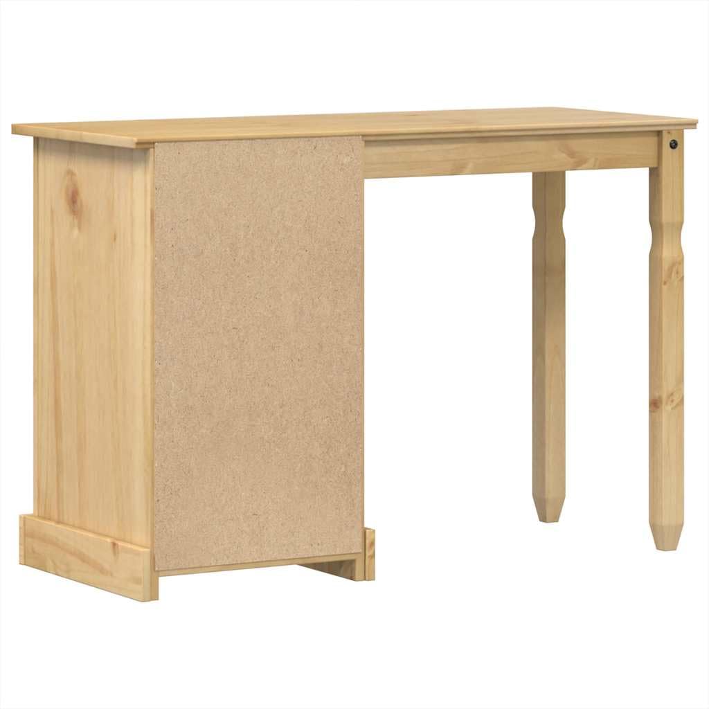 Toaletka z litego drewna sosnowego, 110 x 47 x 75 cm, z 3 szufladami i metalowymi uchwytami, miejsce do przechowywania kosmetyków, wszechstronne zastosowanie jako biurko, rustykalny wygląd