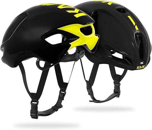Miniatura 2 de KASK Casco de bicicleta Aero adulto Utopia WG11 NegroAmarillo Fluo Talla 56 Ciclismo Casco de carretera