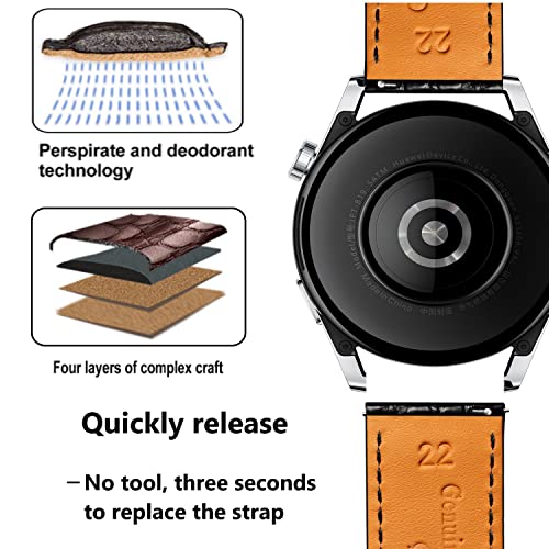 Image of Moran Alligator Leather Quick Release Watch Band 18mm 19mm 20mm 22mm 23mm 24mm Replacement Genuine Crocodile Leather Loop SmartWatch Strap for Men Women