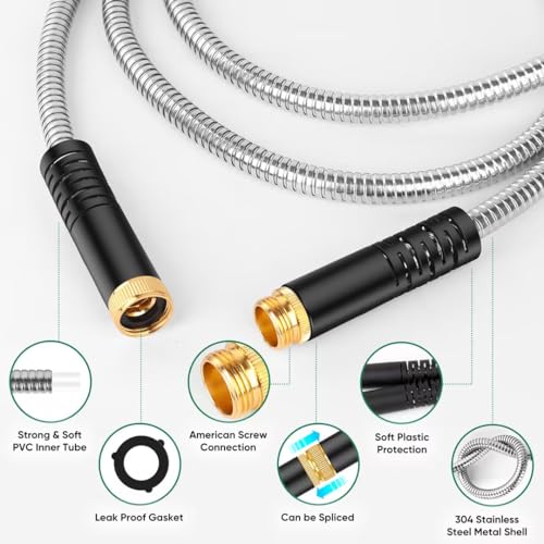 Amazon – Kebose 50-Ft Stainless Steel Garden Hose w/ 10-Function Nozzle - image 6