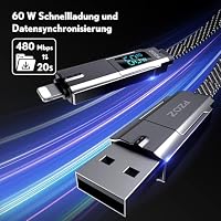 PZOZ 4-in-1 LED-Display Schnellladekabel, 60W, 1.5M – Ansicht 4