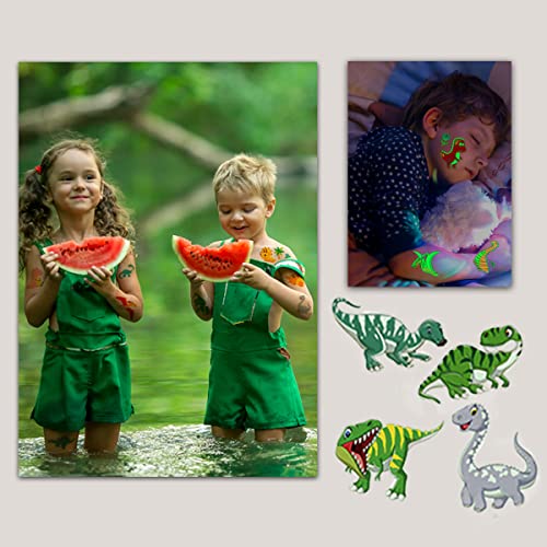 10er Dinosaurier Tattoo Kinder Jungen Set, Kleine Weihnachtsgeschenke für Kinder Leuchttattoos Dinosaurier Spielzeug Geschenke, Weihnachten Geschenke Nikolaus Geschenke Jungen