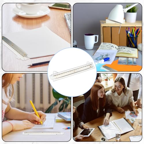 Image of 2 Pcs 3 Hole Puncher for Binder Portable 3 Hole Puncher for Ring Binders with 10 inch Ruler 5 Sheets Capacity for Office and School Supplies (Clear)