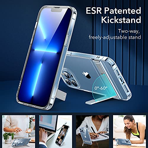ESR-Metal-Kickstand-Case-Compatible-with-iPhone-13-Pro-Max-Case-Patented-Two-Way-Stand-Reinforced-Drop-Protection-Slim-Case-Flexible-Frame-Hard-Back-Clear ESR Metal Kickstand Case Back Cover Compatible with iPhone 13 Pro Max Cover , Patented Two-Way Stand, Reinforced Drop…