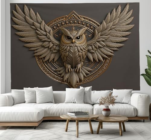 Tapiz para salón medieval de búho que transforma tu apartamento con elegancia 2