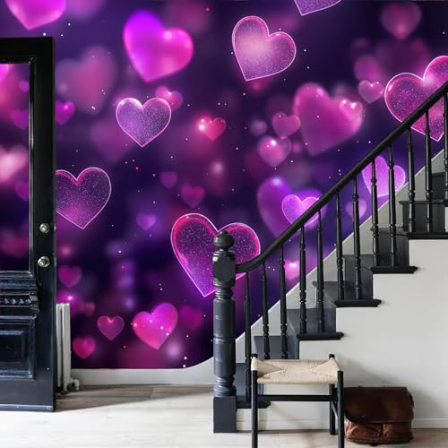 Papel pintado 3d para tapar imperfecciones mural violeta grande salón 7