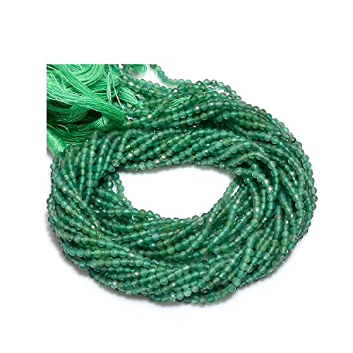 Perles de pierres précieuses en jade vert clair naturel de 2mm pour création de bijoux
