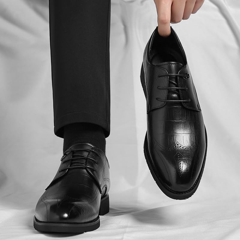 Men's Genuine Leather Dress Shoes, Cap Toe Office Business Shoes2