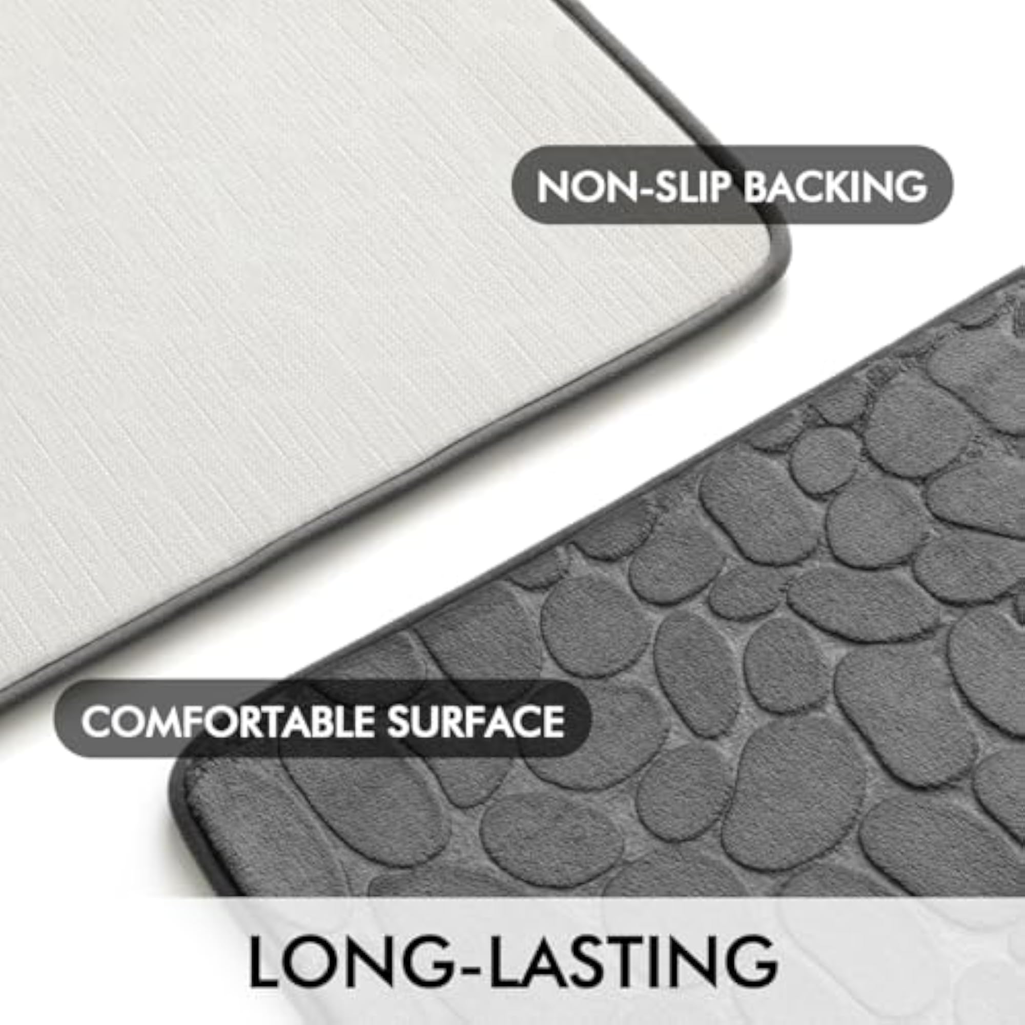 Memory Foam Non-Slip Bathroom Mat, Black