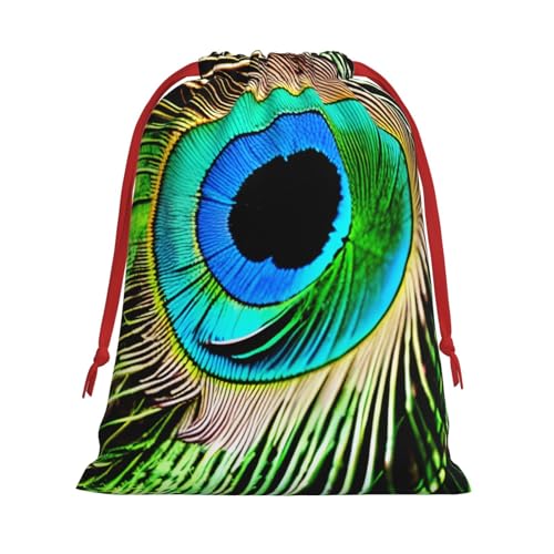 SDFHU Peacock Feather Print Comfortable Stylish Gift Bags Easy Access Supplies Multi-Scenario Use Eco-Friendly
