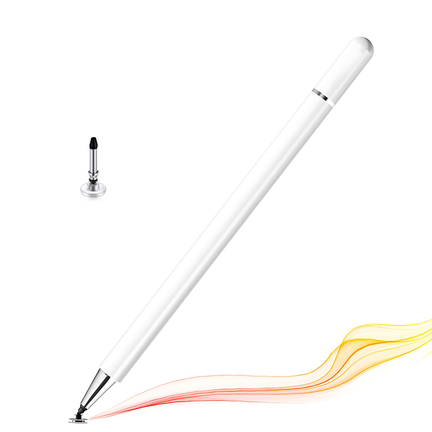 Infuze Smart Stylus Pen for Mobile, iPad & Android Tablets | Universal Capacitive Touch Pen with Precision Disc Tip, Metal Body & Magnetic Cover – White-image-31