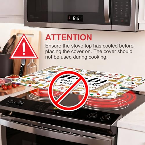 Image of Italy Travel Stove Top Cover for Electric Stove 28 inchx20 inch, Italy Stove top Cover, Italian Gifts Heat Resistant Glass Cooktop Cover, Flat RV Range Stovetop Protector, Dish Drying Mat for Kitchen