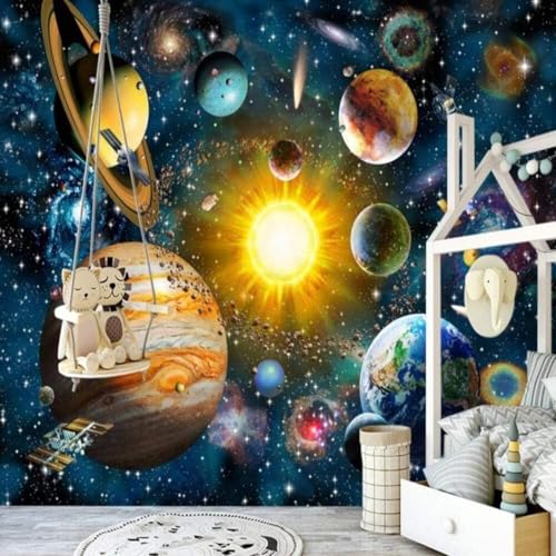 Papel pintado galaxia 3D 400x280 cm para transformar el dormitorio juvenil 2