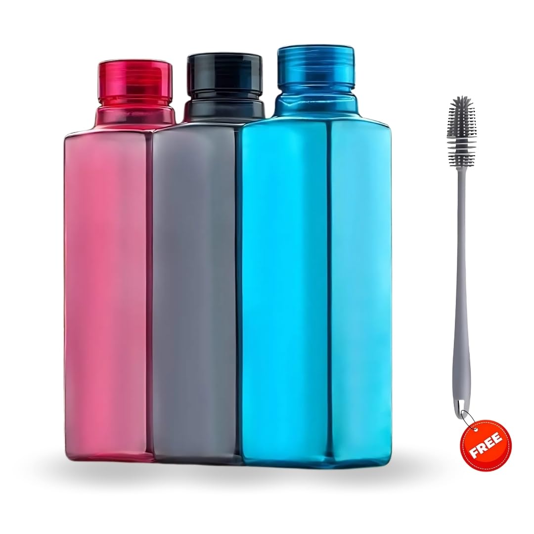Transparent Square Water Bottles - Pack of 6 -10