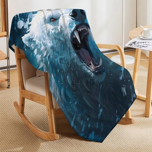 Couverture ours polaire douce et chaude pour cocooning sur canapé