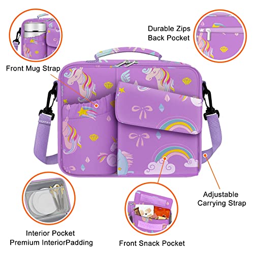 Torryza Kids Lunch Bag Expandable Lunch Box For Girls,Boys,Women, Double Insulated With 2 Reusable Storage Bags,Shoulder Strap&Bottle Holder To Cooler Thermal Meal Cute Tote For School Picnic #TOP5