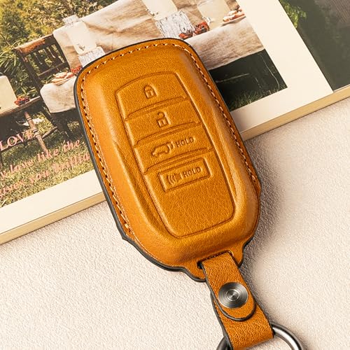 Image of for Toyota Key Fob Cover Leather car Key case fits 2027 2026 2025 2024 Grand Highlander Camry Crown Signia Highlander Venza Land Cruiser Accessories