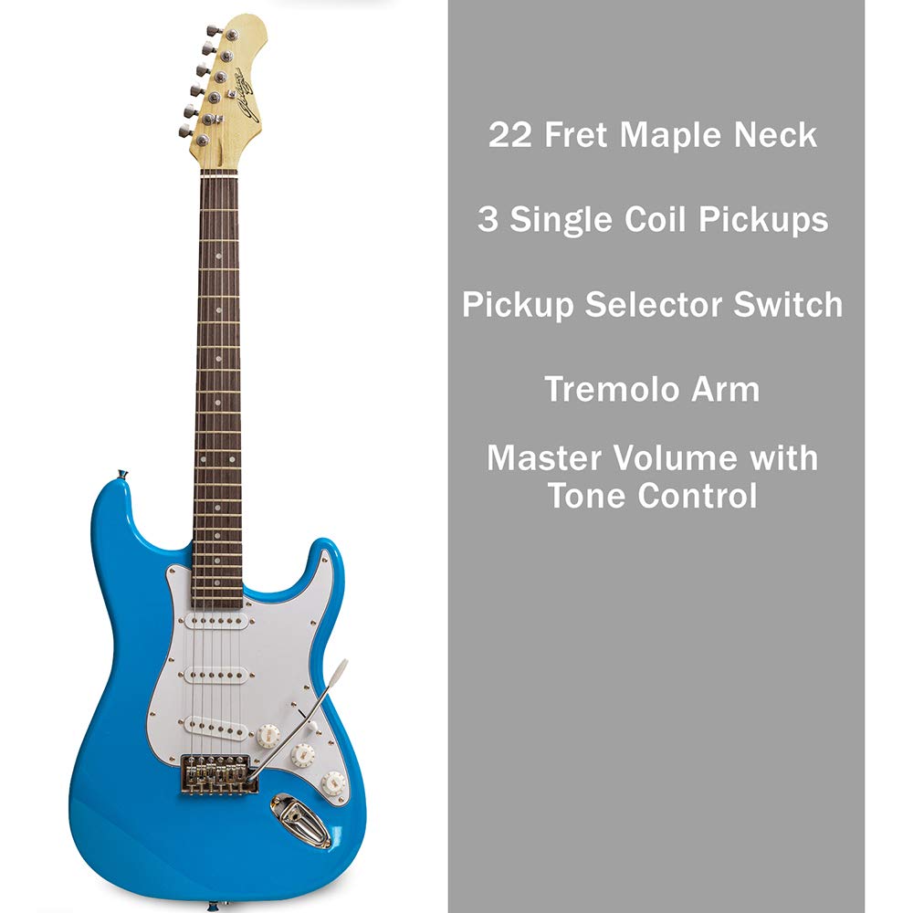 Elv Johnny Brook Jb415 Blue Full Size Electric Guitar St