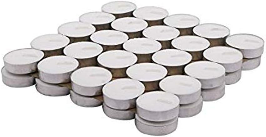 Custom Mafia Wax Tealight Unscented Smokeless Candles White Pack-25 (Burning Time: 2 Hours 45 Min)
