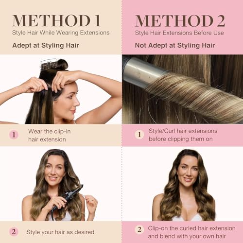 Image of GOO GOO Seamless Clip in Hair Extensions Real Human Hair Remy Extensions