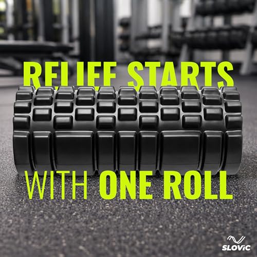 Image of SLOVIC Foam Roller for Back Pain [33 CM] | Deep Tissue Massage and Body Pain High Density Foam Roller for Exercise in Gym, Home Back Roller for Muscle Recovery Massage Roller for Stretching | Black