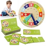 Lernuhr Kinder - Montessori-Spielzeug für Kleinkinder, Unterrichtszeit, Frühes Lernen, Pädagogisches Geschenk