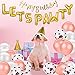Legendog Dog Birthday Party Supplies Dog Paw Print Balloons Cat Birthday Hat Happy Birthday Banner Foil Balloons Lets Pawty Letters Balloons Decorations