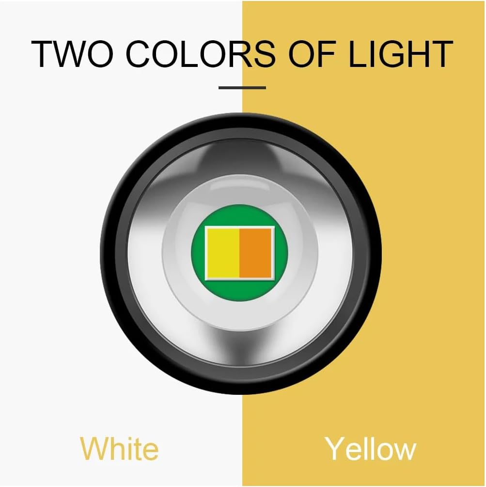 Pocketman Portable LED Flashlight 2 in 1 Yellow+White Light Flashlights Pen Light Mini Torch for Check (1 Pack)