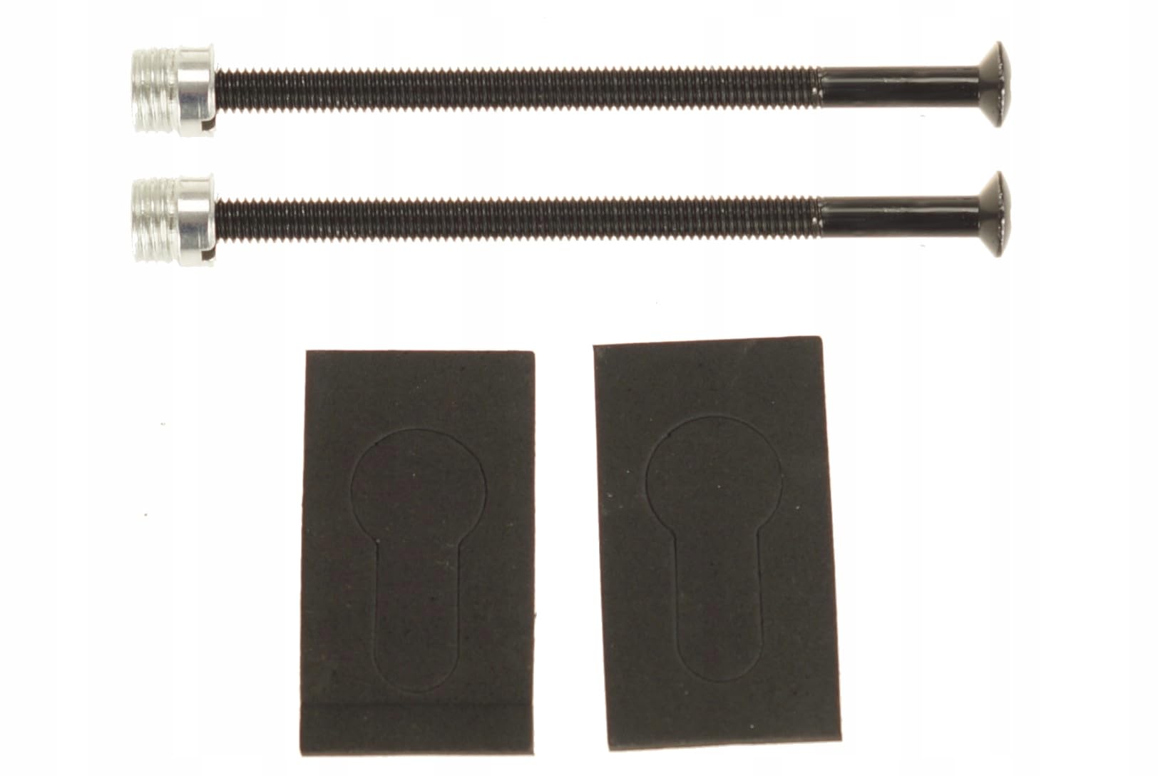 Plaque de porte noire 105 mm – Quincaillerie de porte robuste et longue avec vis invisibles – Idéale pour les portes extérieures