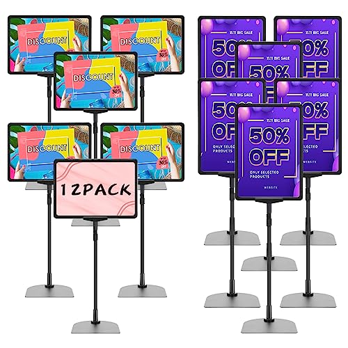 Wesiti 12-Piece Adjustable Aluminum Sign Holder Set #TOP29