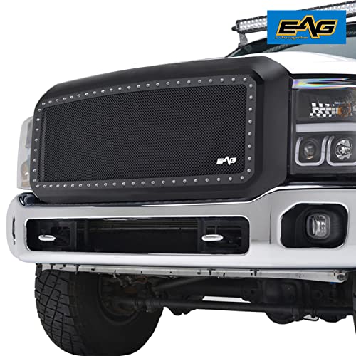 Best Deal EAG Front Rivet Matte Black Stainless Steel Wire Mesh Grill With Shell Fit for 2011-2016 Super Duty Black Friday - 70% OFF EAG Front Rivet Matte Black Stainless Steel Wire Mesh Grill With Shell Fit for 2011-2016 Super Duty