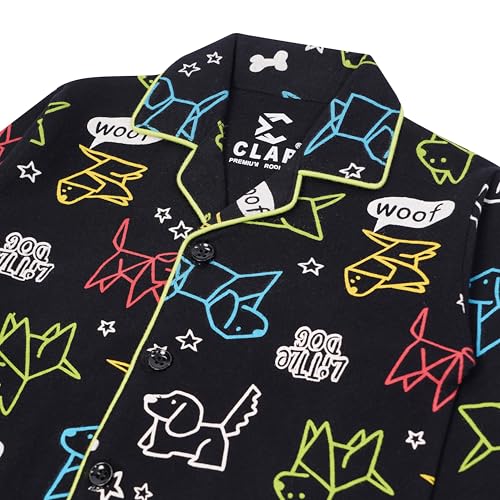 Image of CLAP Kids Cotton Printed Full Sleeves Night Suit