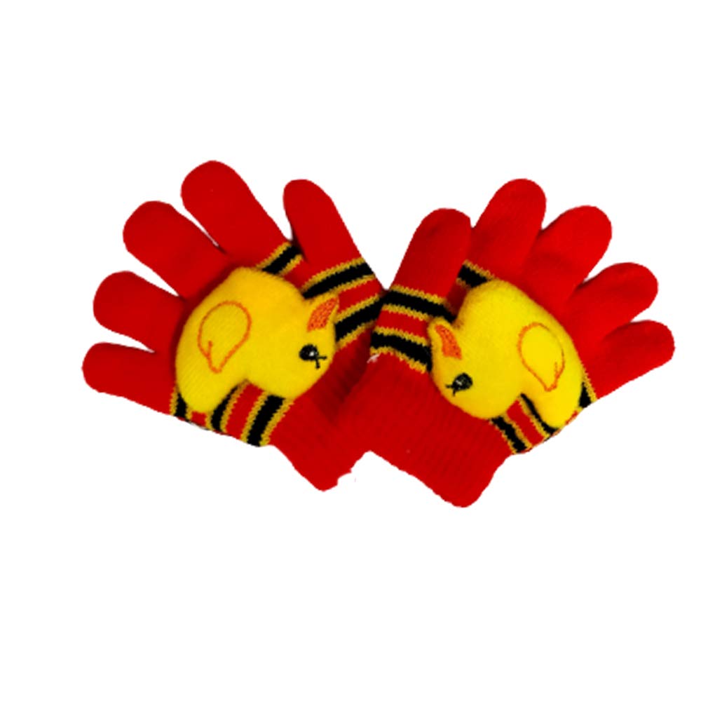 1Pair Acrylic Woolen Winter Gloves for Baby Girls & Baby Boys Gloves (Red,1-3 Years Old)-image-40