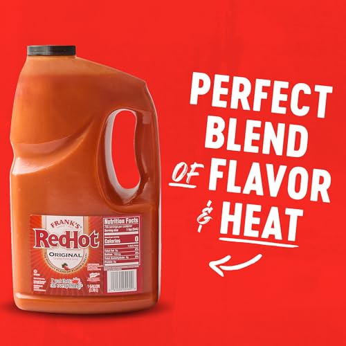 Image of Franks RedHot Original Cayenne Pepper Hot Sauce, 1 gal - One Gallon Bulk Container of Cayenne Pepper Hot Sauce to Add Flavorful Heat to Entrees, Sides, Snacks, and More