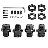 KLHYTGFA Adaptateur de moyeu Hexagonal de Roue allongé en métal 6469 5854 for Trax XAS 1/10 E Revo E Maxx T Maxx Revo   Pièces et Accessoires de Mise à Niveau for Voitures RC(Zwart)