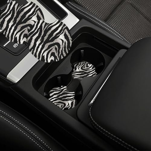 Portavasos de caucho para carro, 2 piezas, negro y blanco