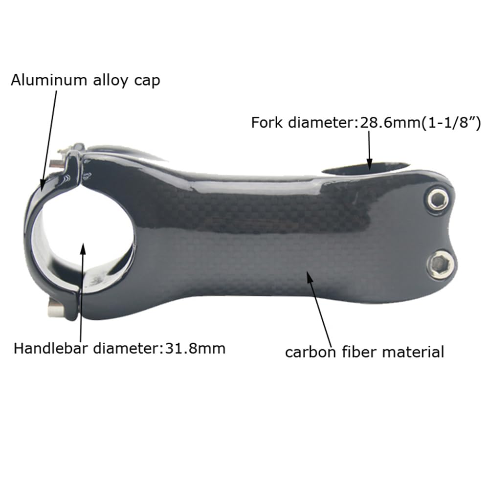 Potence de vélo de course en carbone 3K brillant 31,8 mm