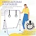 Imagen de HOMCOM Barra de Gimnasia para Niños con Altura Ajustable en 5 Niveles y Anillos