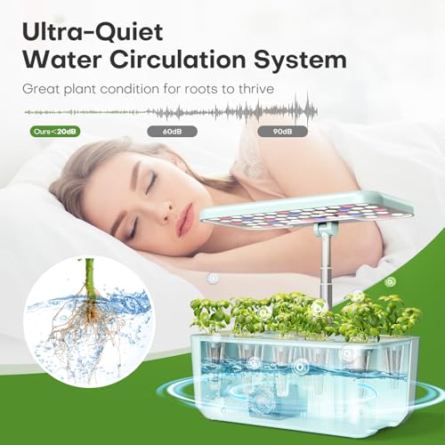 Image of Indoor Garden Hydroponics Growing System: 10 Pods Kit with LED | Plant Germination Kit Herb Vegetable Growth Lamp Countertop Hydroponic Planter Harvest Lettuce for Healthy-Living Enthusiasts