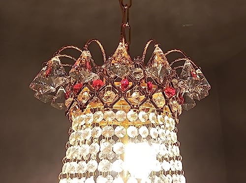 Image of Chandelier Ceiling Lamp Jhumar Glass Crystal Big Size Jhumar Lamp for Living Room /Hall /Bed Room