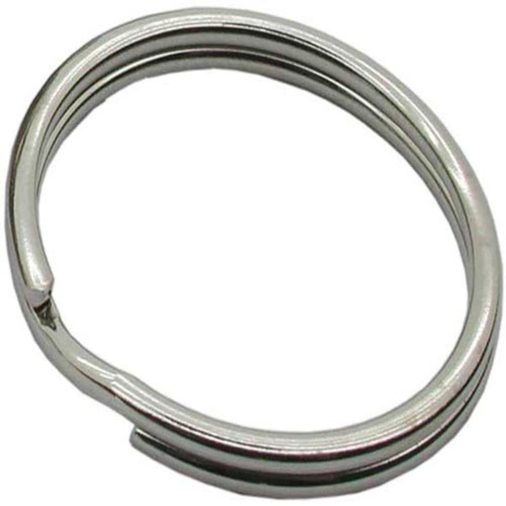 Merriway Nickel Bh01819 (20 Pcs) Keyring Sprung Steel Split Ring, Plated 19Mm (3/4 Inch) - Pack Of 20 Pieces