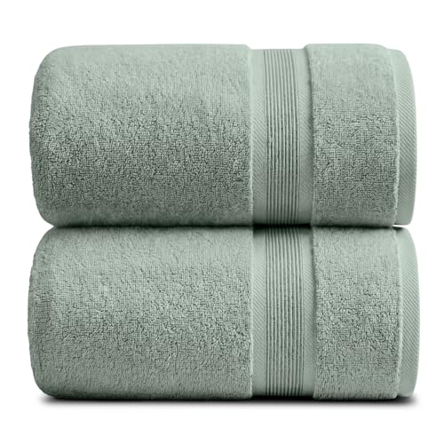 Luxury Bamboo Rayon Oversized Bath Towel Set | 2-Pack | Soft | Eucalyptus
