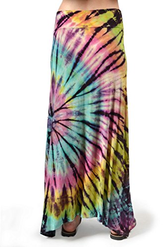 TCG Women's Tie-Dye A-Line Maxi Skirt - Rainbow Multi2