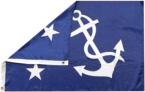 Miniatura 2 de US Yacht Club Past Commodore Ensign Blue 100D Premium Calidad Resistente a la decoloración Tejido Polinailon 2x3 2'x3' Bandera Ojales