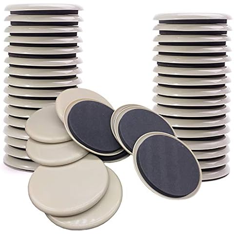 NEPAK 24Pcs 3.5 inches Furniture Sliders,Furniture Moving Kit for Carpeted and Hard Floor Surfaces Felt Pads Reusable Cover