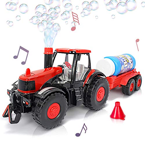 ArtCreativity Bubble Blowing Farm Tractor with Lights and Sound - Main Tractor, Funnel, and Bubble Solution Bottle Included - Battery-Operated Farm Tractor - Batteries not Included - Best for Ages 3+â€¦
