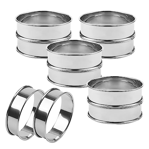JAPCHET 10 PCS 8cm Crumpet Tart Rings, Mousse Cake Muffin Rings for Kitchen Backing
