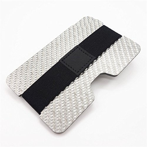 Preisvergleich Produktbild SNOWINSPRING Geschicktes Design Kohlefaser RFID Blockierung Geld Band Kreditkarteninhaber schlanke Brieftaschen Visitenkartenhalter haltbarer Geldbeutel aus Kohlenstoff Silber